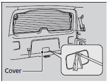 1. Use a flat-tip screwdriver and remove the cover on the inside of the tailgate.