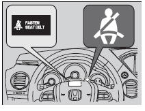 Your vehicle monitors front seat belt use. If the ignition switch is turned to