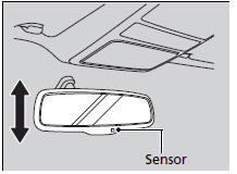 When driving after dark, the automatic dimming rearview mirror always reduces