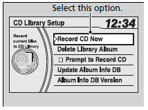 1.Insert a CD you want to record to the flash memory, and press the SETUP