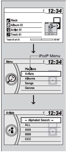 1. Press  to display the iPod® menu.