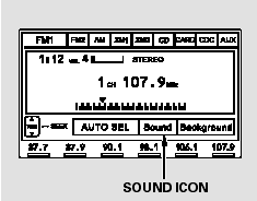 You can adjust the sound on the navigation screen. To adjust the sound, push
